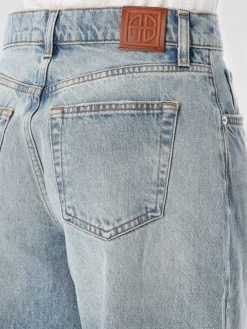 Jeans cropped Anine Bing in denim di cotone rigenerato