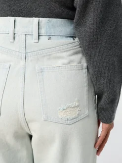 Jeans Golden Goose in denim distressed con strass