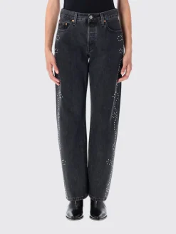 Jeans Levi's in denim di cotone con strass