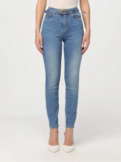 Jeans Pinko in denim con cinta logo