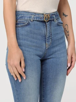 Jeans Pinko in denim con cinta logo