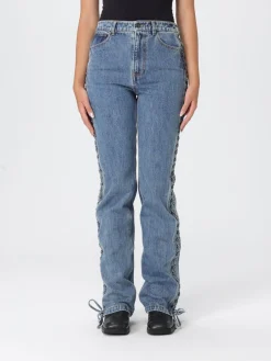 Jeans Rotate in denim con stringhe laterali