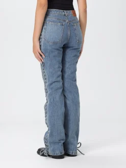 Jeans Rotate in denim con stringhe laterali