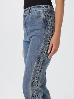 Jeans Rotate in denim con stringhe laterali