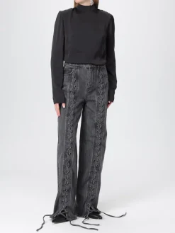 Jeans Rotate in denim con fettucce intrecciate