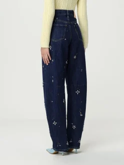 Jeans Self-Portrait in denim con strass