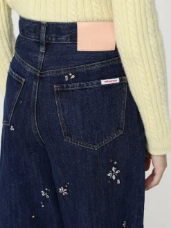 Jeans Self-Portrait in denim con strass