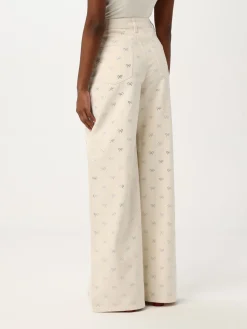 Jeans Self-Portrait in denim con fiocchi di strass