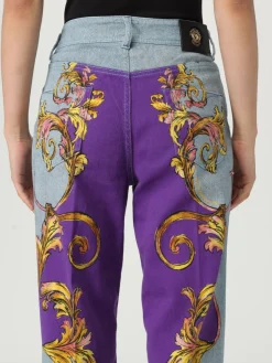 Jeans Versace Jeans Couture in denim con stampa Baroque Versace