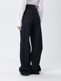 Jeans wide leg MSGM in denim con monogram