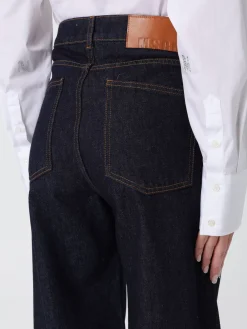 Jeans wide leg MSGM in denim con monogram