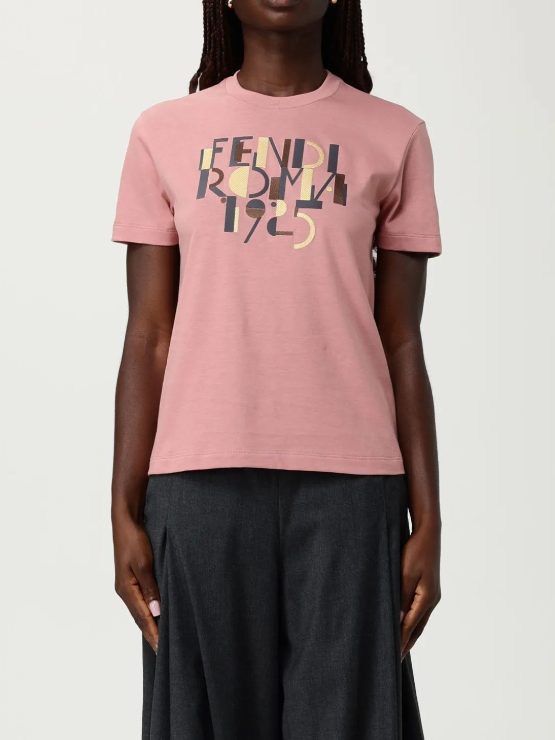 Logo in cotone con logo anniversario Fendi