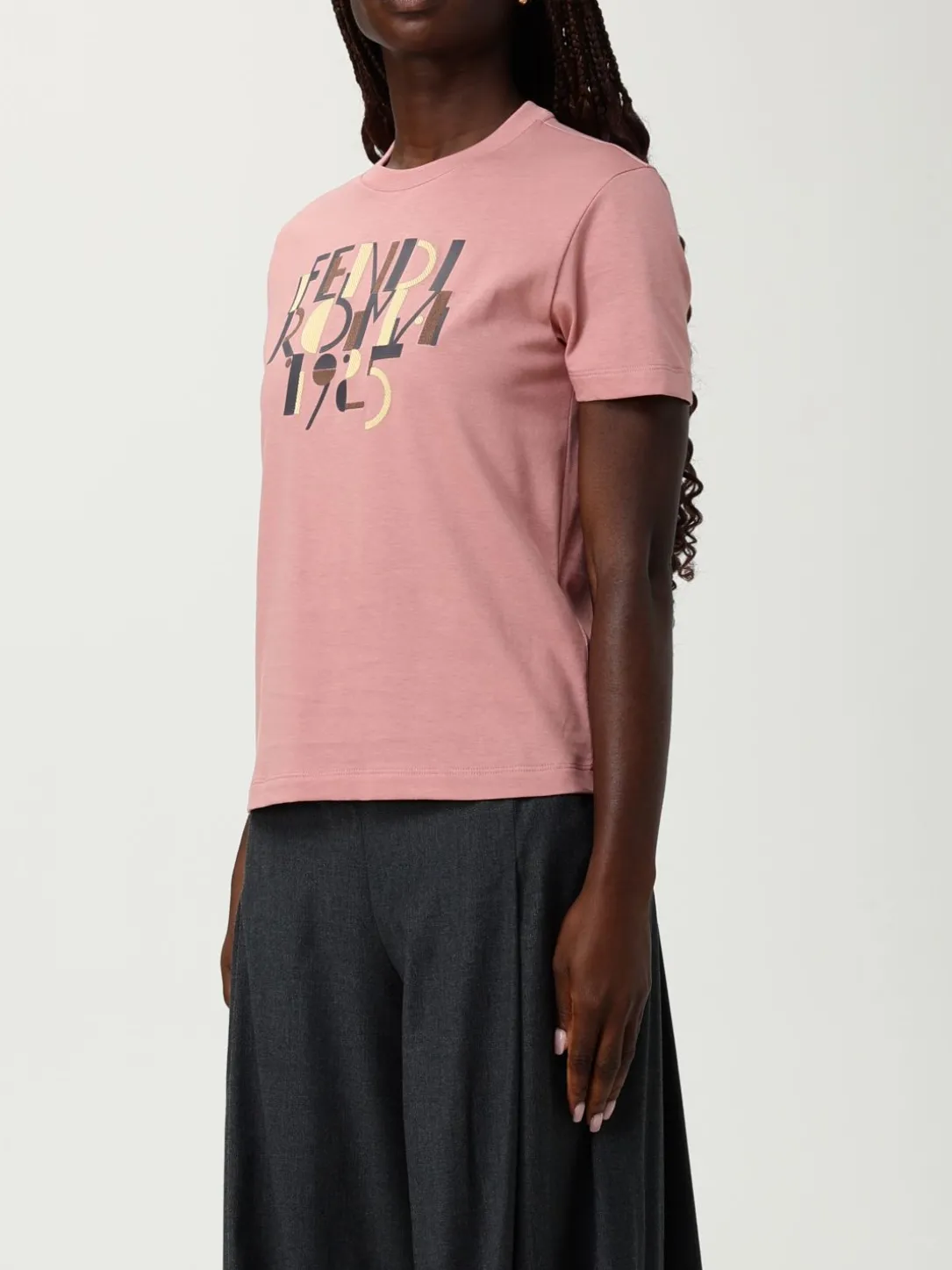 Logo in cotone con logo anniversario Fendi