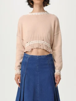 Maglia a girocollo in cotone con logo Marni