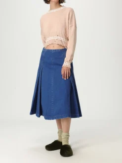 Maglia a girocollo in cotone con logo Marni