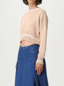 Maglia a girocollo in cotone con logo Marni