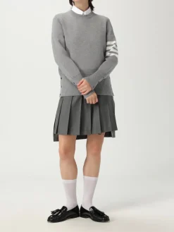 Maglia a girocollo in lana con banda 4-bar Thom Browne