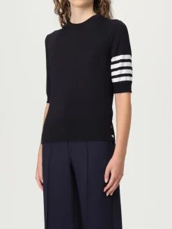 Maglia a girocollo in lana con banda 4-bar Thom Browne