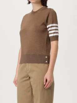 Maglia a girocollo in lana con banda 4-bar Thom Browne