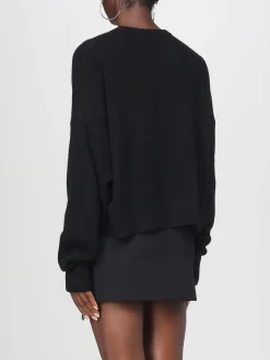 Maglia a girocollo in lana con logo di strass Blumarine