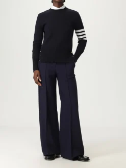 Maglia a girocollo in lana con banda 4-bar Thom Browne