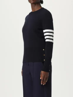 Maglia a girocollo in lana con banda 4-bar Thom Browne