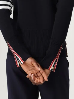 Maglia a girocollo in lana con banda 4-bar Thom Browne