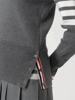 Maglia a girocollo in lana con banda 4-bar Thom Browne