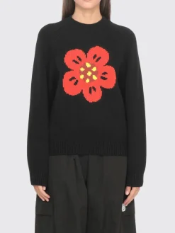 Maglia a girocollo in misto lana con fiore Kenzo