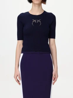 Maglia a girocollo Love Birds Pinko in misto cotone stretch