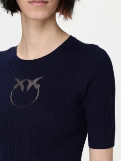 Maglia a girocollo Love Birds Pinko in misto cotone stretch