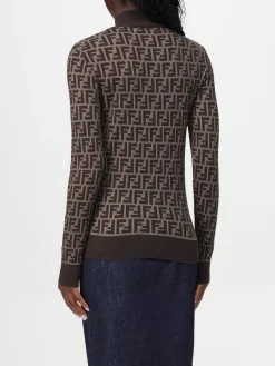 Maglia a lupetto in cotone FF Fendi