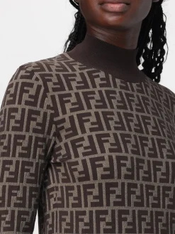 Maglia a lupetto in cotone FF Fendi