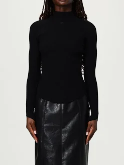 Maglia a lupetto in misto viscosa a coste stretch Courrèges