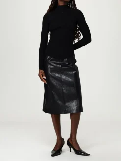 Maglia a lupetto in misto viscosa a coste stretch Courrèges