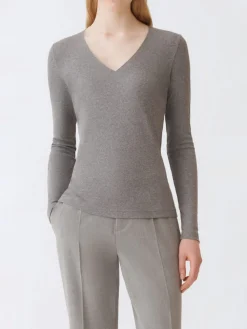 Maglia a v basic in cotone Fabiana Filippi