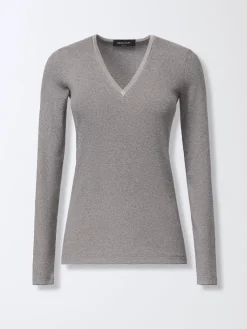 Maglia a v basic in cotone Fabiana Filippi
