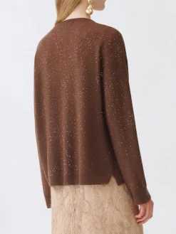 Maglia a v in lana con paillettes Fabiana Filippi