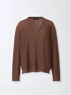 Maglia a v in lana con paillettes Fabiana Filippi