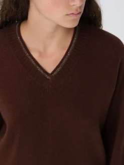 Maglia a v in lana vergine e seta Fabiana Filippi