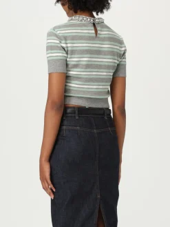 Maglia crop in misto lana a righe Self-Portrait