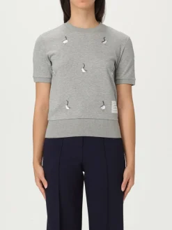 Maglia in cotone con ricami all-over Thom Browne