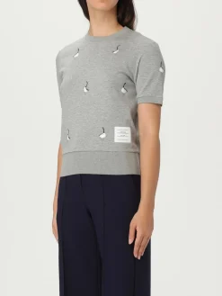 Maglia in cotone con ricami all-over Thom Browne