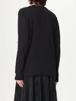 Maglia in cotone con stampa logo MSGM