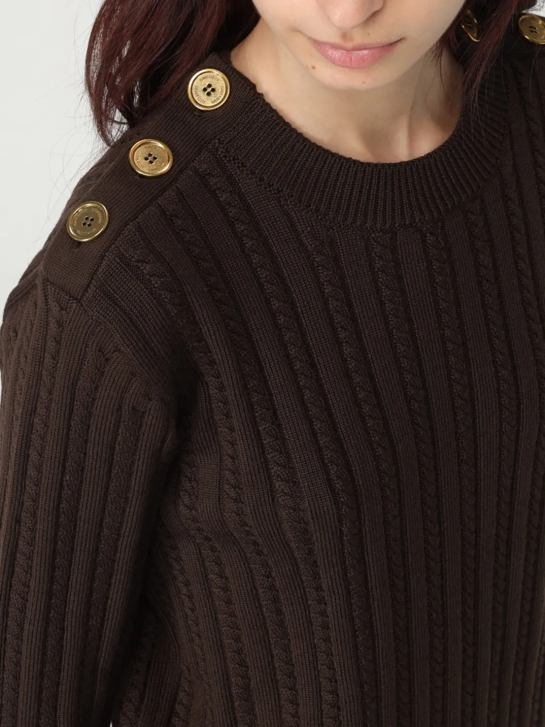 Maglia in lana vergine a coste con bottoni Golden Goose