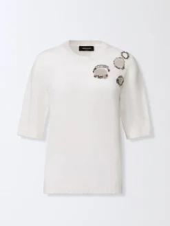 Maglia in lana vergine e cashmere con cristalli Fabiana Filippi