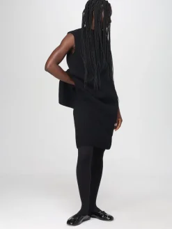 Maglia smanicata Jil Sander in lana a coste