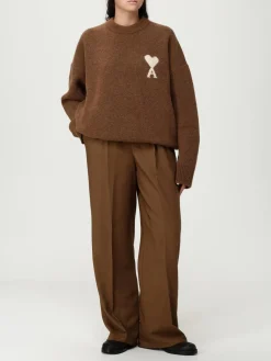 Maglione a girocollo con logo Ami Paris