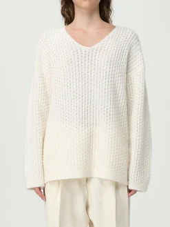 Maglione a v in cashmere e lana vergine a nido ape