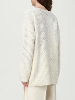 Maglione a v in cashmere e lana vergine a nido ape